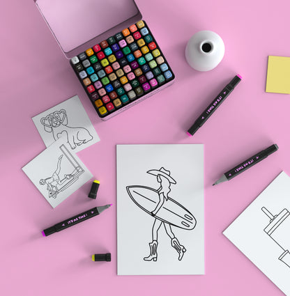 It's Me Time : Boite de Feutres Acryliques 80 pièces marqueurs à double pointe