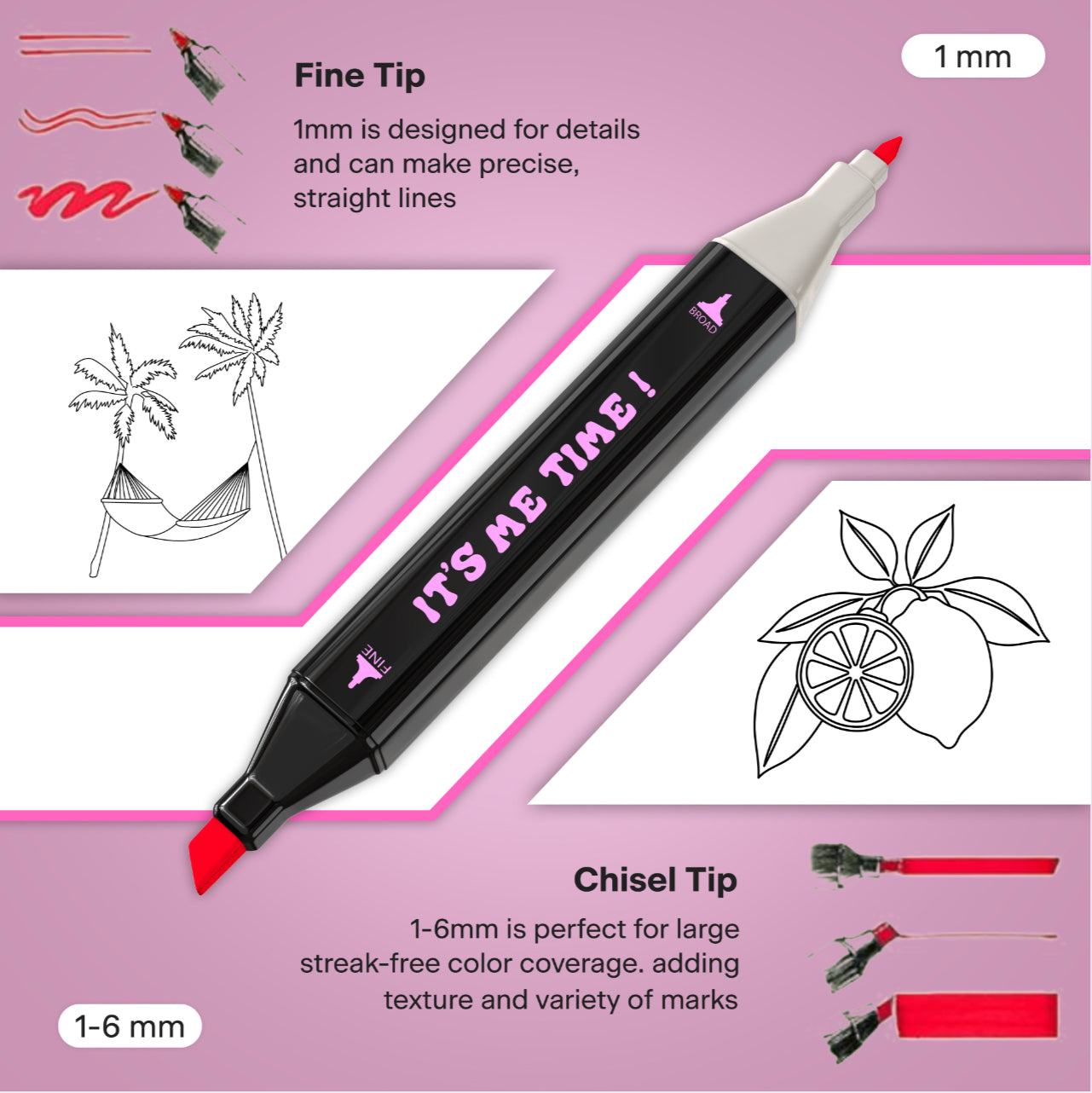 It's Me Time : Boite de Feutres Acryliques 80 pièces marqueurs à double pointe
